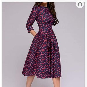 Floral Vintage Dress~~ size L